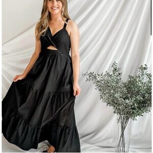 Classy + Feminine Cut Out Sleeveless Maxi Dress